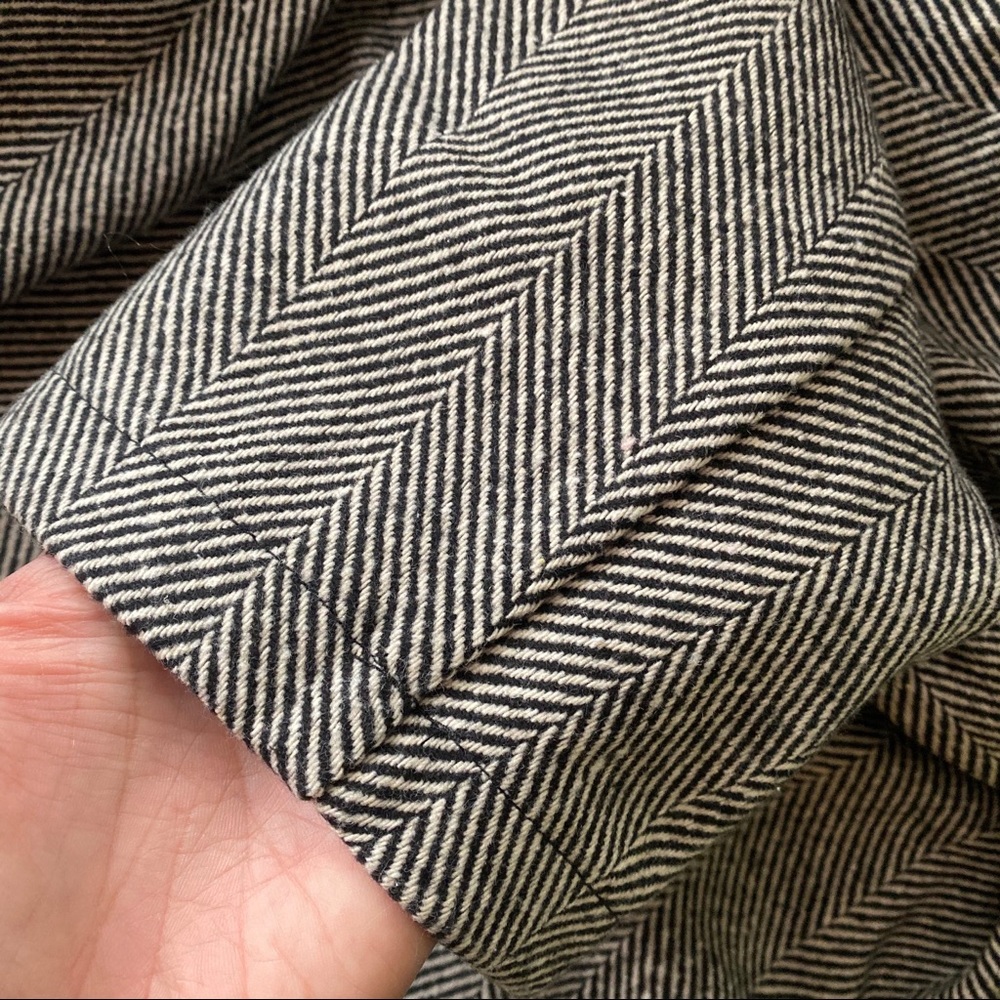 Classic Grey Herringbone Women's Blazer Jacket - Picture 8 of 10